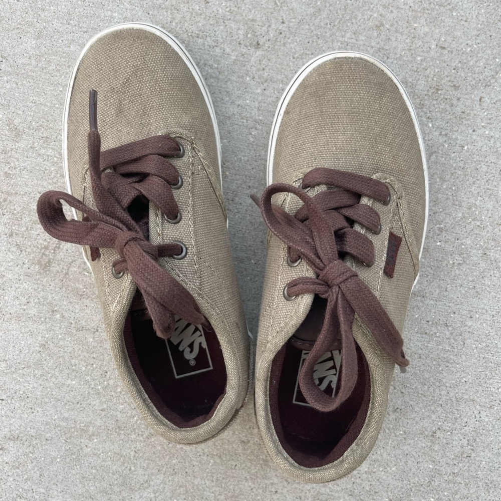 Vans Tan Brown 721356 Youth Kid Lace Up Shoes US 12.5